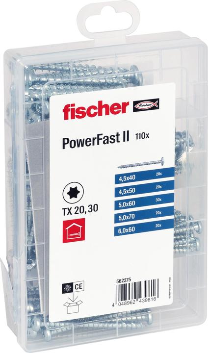 Actual product image Fischer Meisterbox PowerFast II PH VG TX (110 Screws per piece)