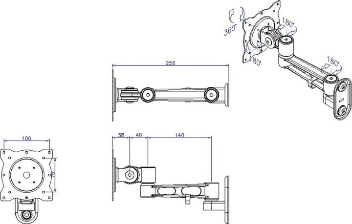 Immagine prodotto Roline Supporto da parete LCD (Muro, 32", 10 kg)