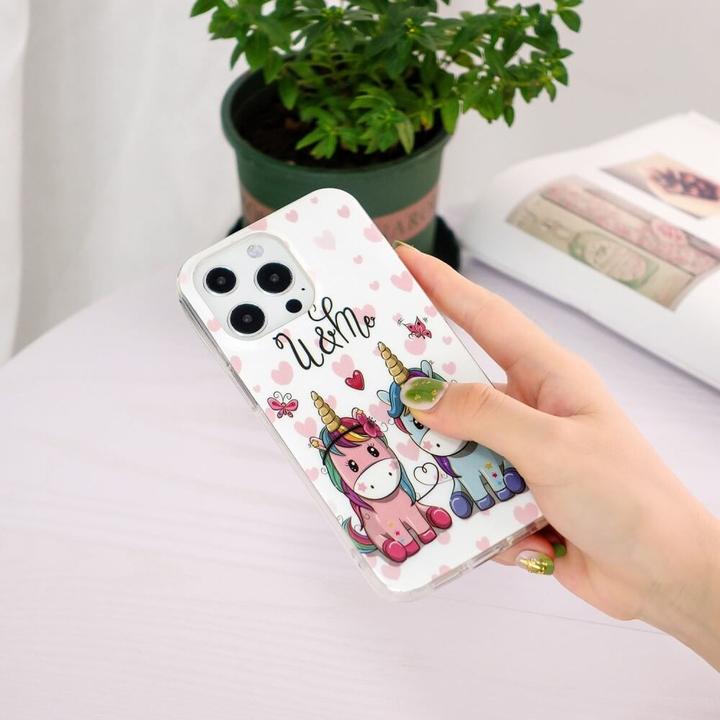 Actual product image Cover-Discount iPhone 15 Pro - Glow-in-the-Dark Silicone Case Unicorn (Apple iPhone 15 Pro)