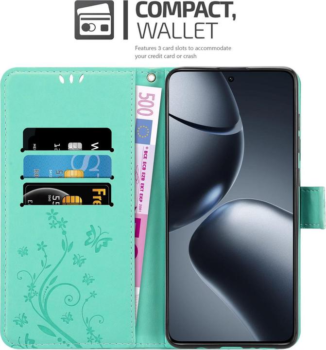 Actual product image Cadorabo Case for Xiaomi 14T Pro Flower Book (Xiaomi 14T Pro)