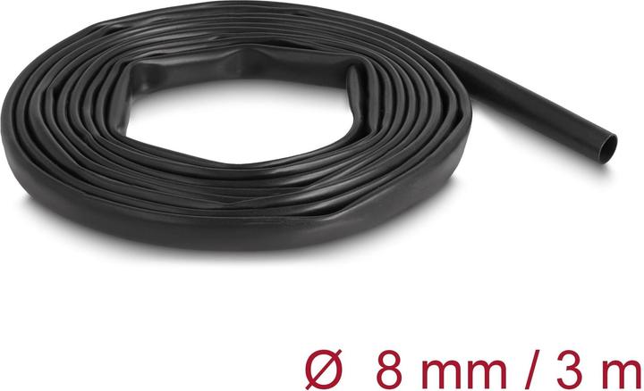 Actual product image Delock PVC insulating hose 3 m x 8 mm black (Cable conduit, 300 cm)