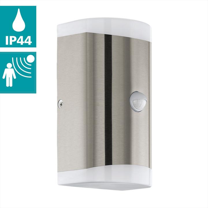 Actual product image EGLO 75544 CARPINERA LED outdoor wall light 2X4.6W sensor stainless steel warm white IP44 9002759755447 (IP44)