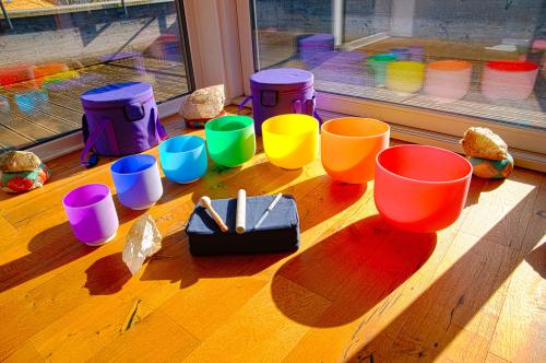 Berk Kristallklangschalen Set, Chakra (Bol chantant)