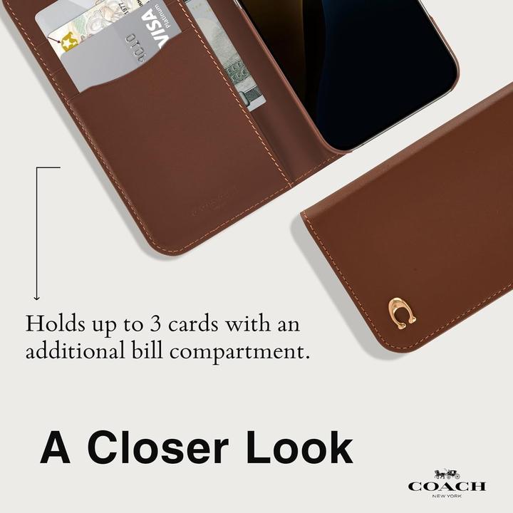 Actual product image Coach Leather Folio (Apple iPhone 16 Pro Max)