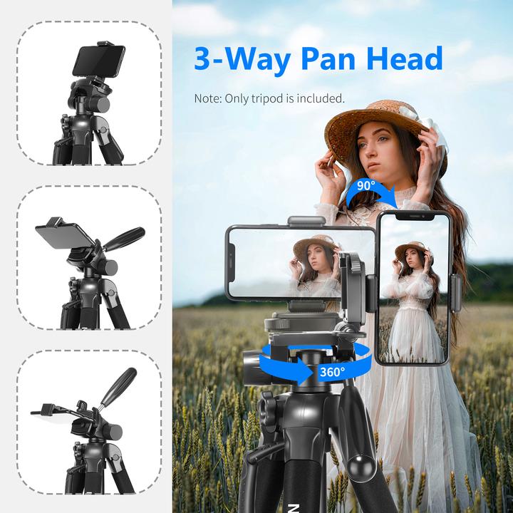 Actual product image Neewer Aluminum Alloy Camera Tripod Monopod With Pan Head (I) (Metal)