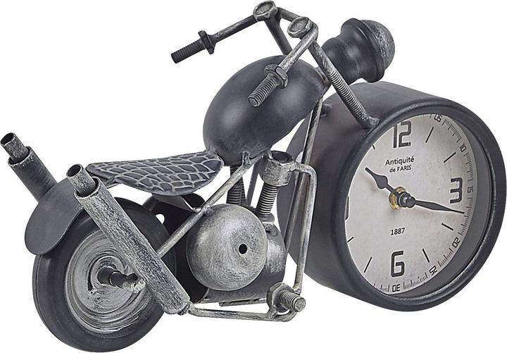 Beliani Tischuhr schwarz / silber Motorradform 19 cm BERNO