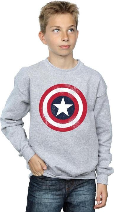 Actual product image Boys Captain America Distressed Shield Sweatshirt (140, 146)