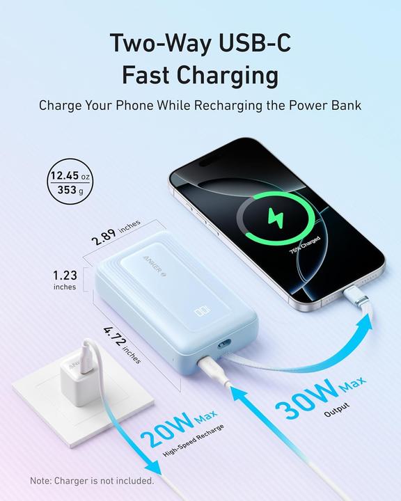 Image du produit Anker Zolo Powerbank mit USB-C Kabel (20000 mAh, 30 W)