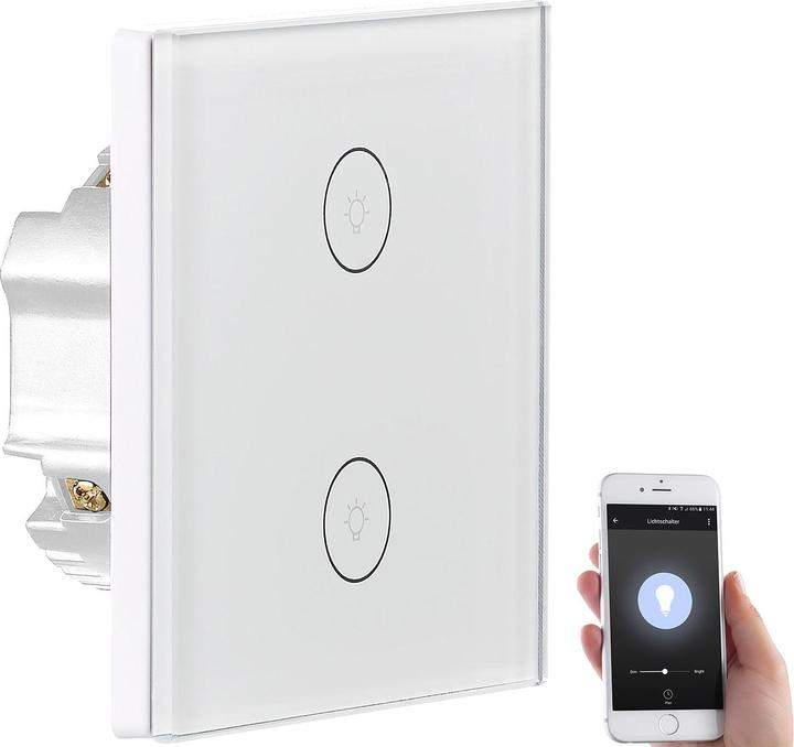 Actual product image Luminea Touch double light button, Amazon Alexa & Google Assistant compatible