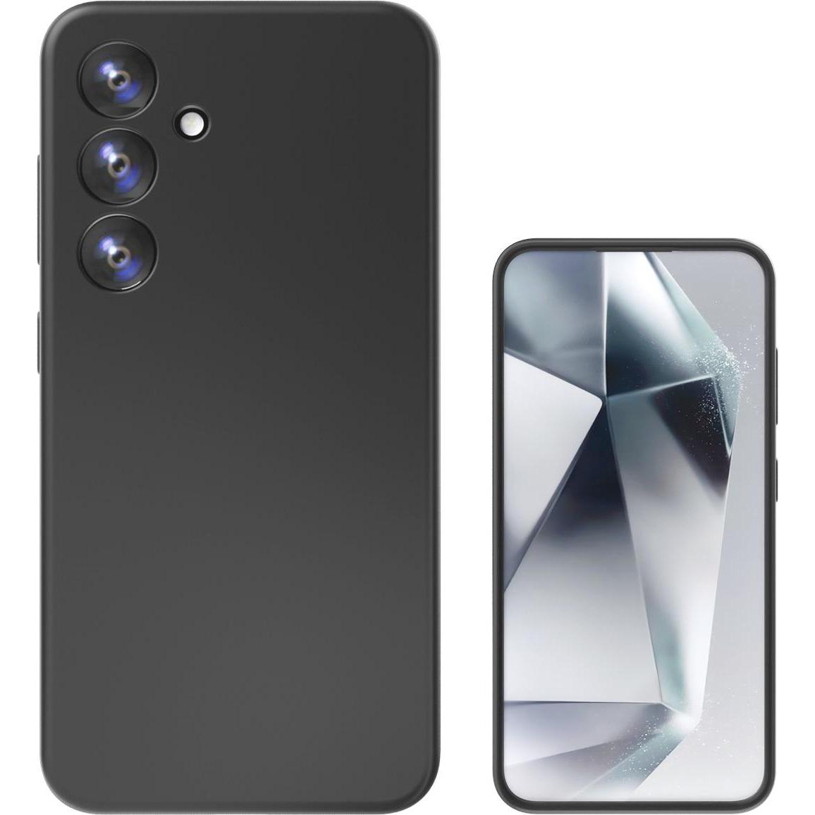 4smarts Silikon Case CupertinoQi2-kompatibel (Samsung Galaxy S24+), Smartphone Hülle, Schwarz