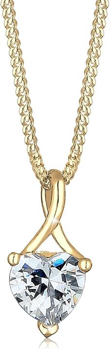 Actual product image Elli Heart White Zircon Fine Necklace Bracelet Anklet (14 carat yellow gold, 585 yellow gold)