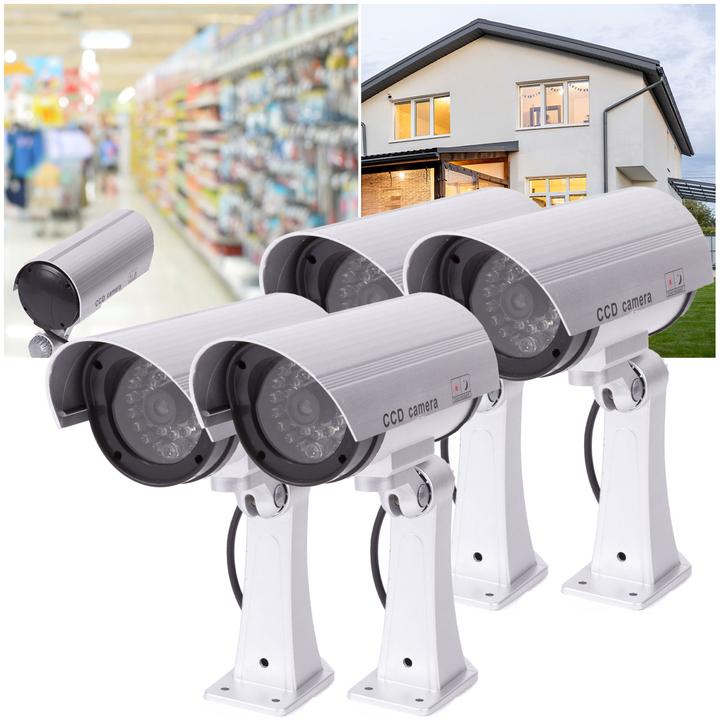 Produktbild Benson Überwachungskamera-Attrappe mit Signal LED, 4er Set