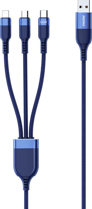 Actual product image Remax Kings Series 6A All-compatible 3-in-1 Fast Charging Data Cable RC-C068