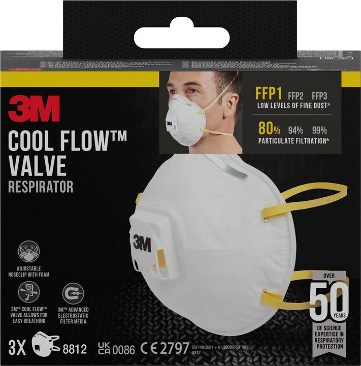 Actual product image 3M Aura Mask with Valve (FFP1, 3 x)