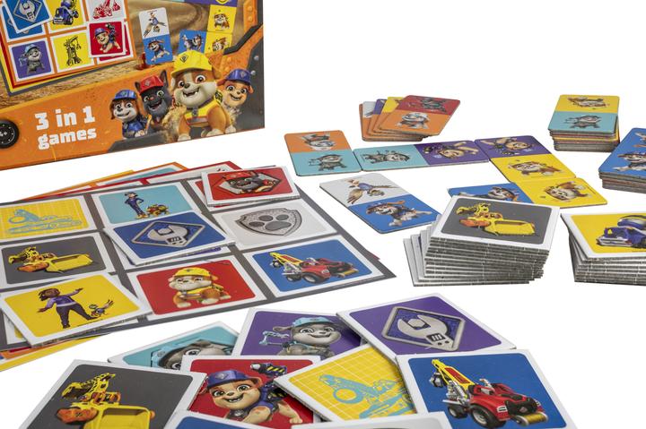 Productafbeelding Selecta Spielzeug PAW Patrol Rubble & Crew 3in1 Memo Lotto Domino (Zweeds, Engels, Fins, Noors, Deens)