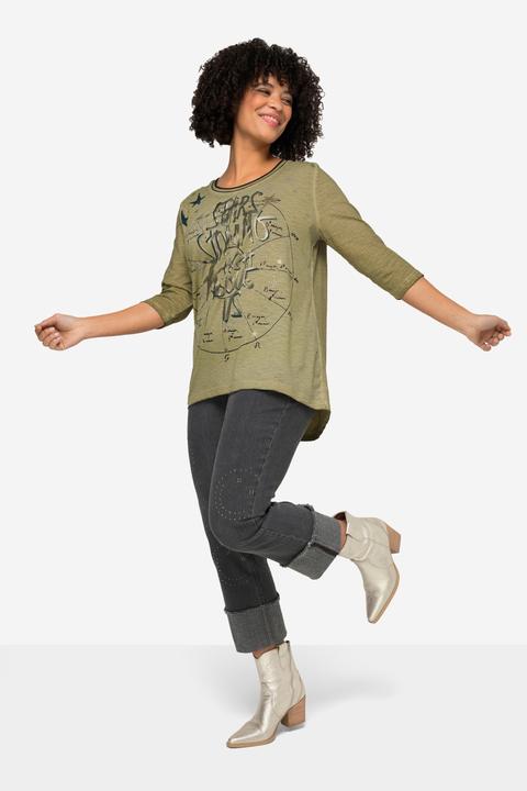 Actual product image Angel of Style Oversized 3/4-Sleeve Metallic Star Crew Neck T-Shirt (44)