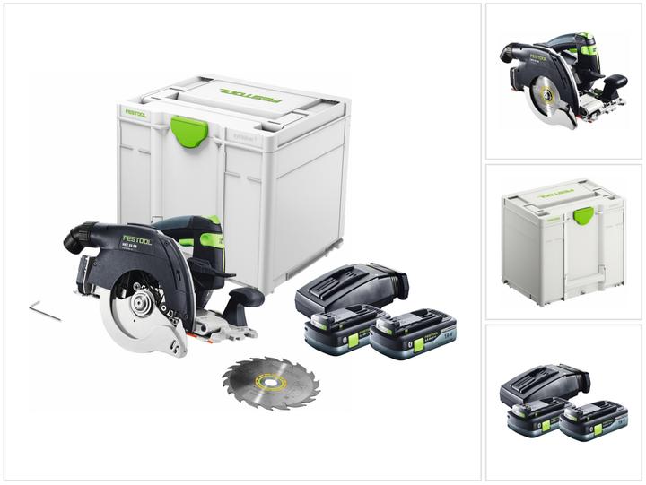 Actual product image Festool HKC 55 EB-Basic Scie circulaire à capot basculant sans fil, sans balai 18 V, 160 mm + 2x