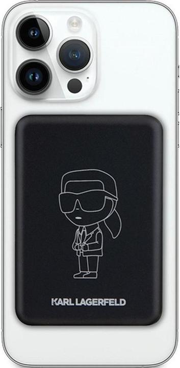Actual product image Karl Lagerfeld Powerbank indukcyjny KLPBM5KIOTTGK 5000mAh czarny/black NFT Outline Ikonik MagSafe (5000 mAh, 15 W)