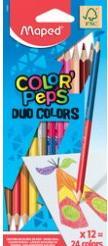 Image du produit Maped Crayon de couleur triangulaire COLOR'PEPS DUO, étui carton de 18 pièces (18x)