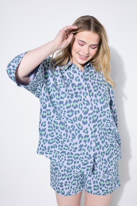 Actual product image Studio Untold Muslin Leopard Print Short Sleeve Blouse (60)