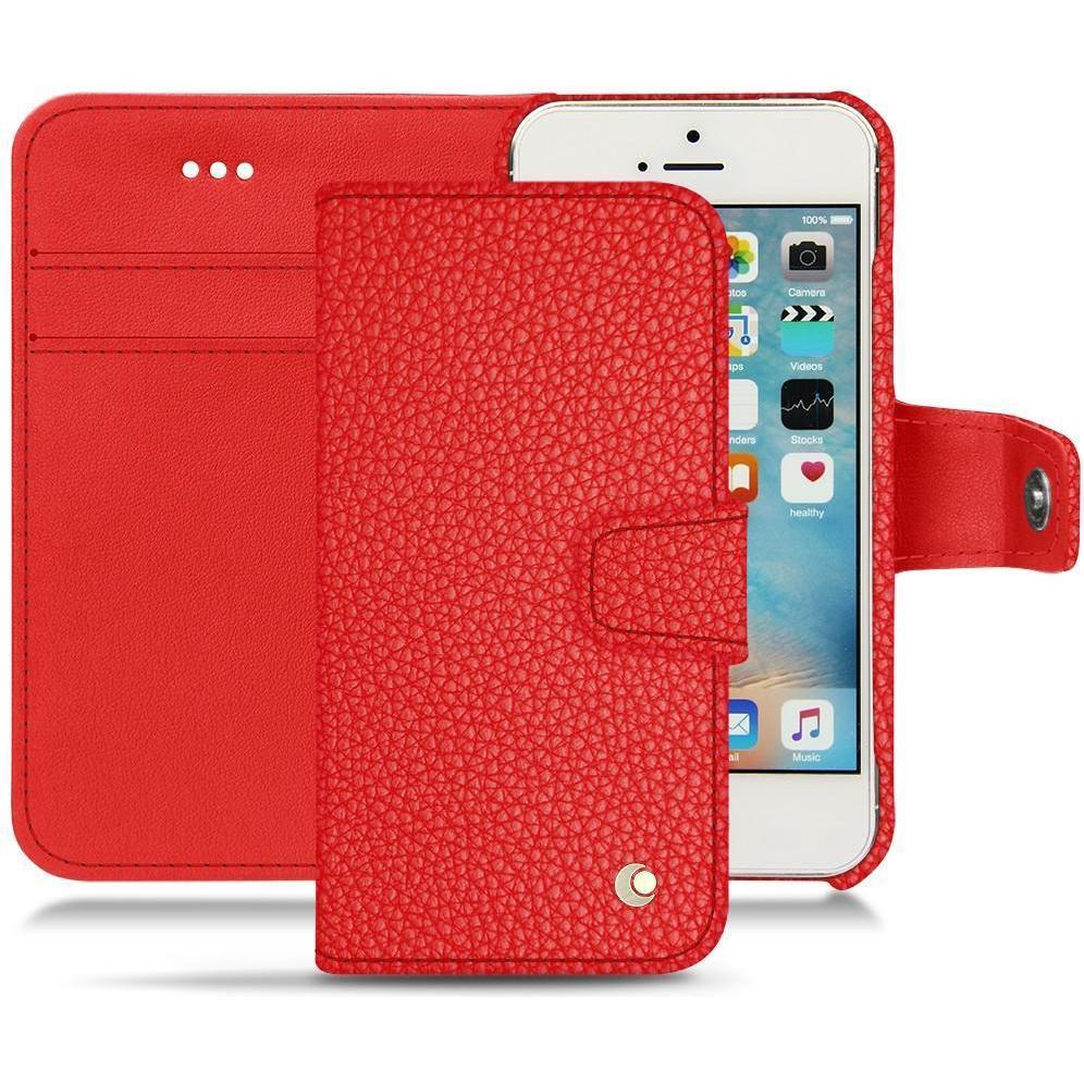 Noreve Lederschutzhülle Wallet (Apple iPhone SE), Smartphone Hülle, Rot