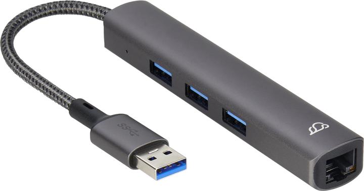 Actual product image Bluecloud USB-A Hub and Gigabit Ethernet, 4 ports (USB-A, 4 ports)