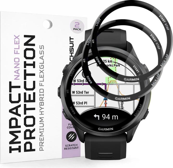 Techsuit - Nano Flex (2 pack) - Garmin Forerunner 970 / Forerunner 570 47mm - Black