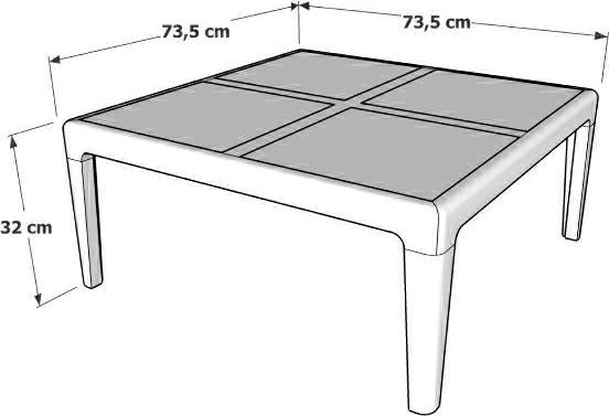 Immagine prodotto Ezeis AQUARIVA Tavolo basso compatto in HPL in 4 pezzi e legno teak Prezzo per 1 pezzo (79 cm)