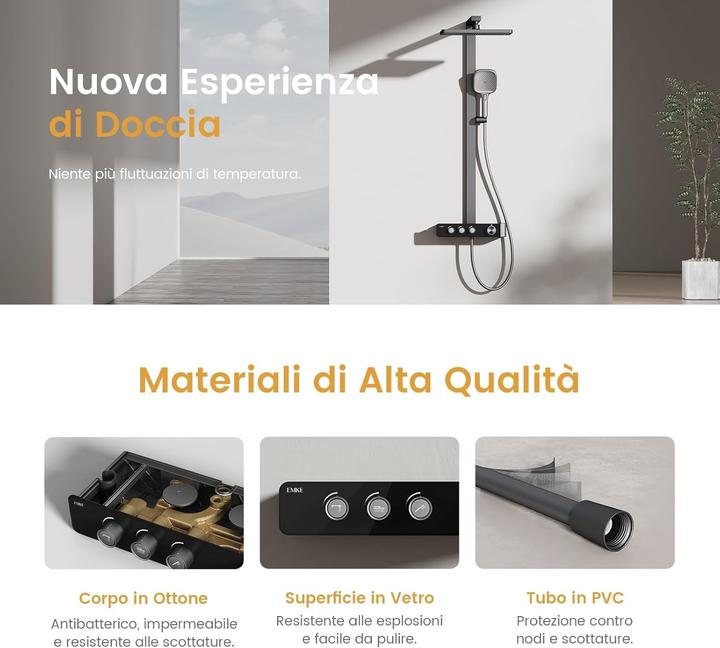 Actual product image Emke Thermostatic Shower Column