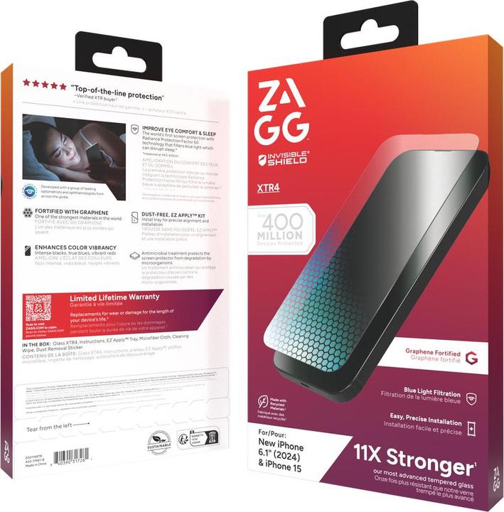 Immagine prodotto Zagg Glass XTR4 (1 Pezzo/i, Apple iPhone 15, Apple iPhone 16)