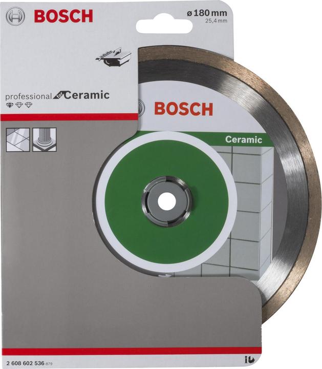 Produktbild Bosch Professional Zubehör Diamanttrennscheibe Standard for Ceramic, 180 x 25,40 x 1,6 x 7 mm