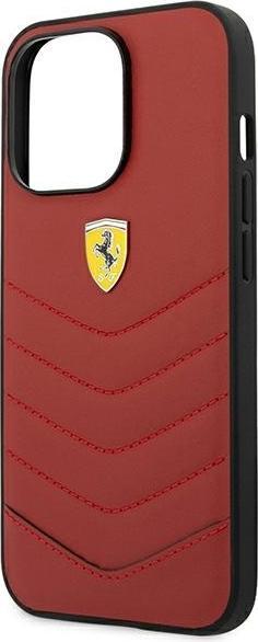 CG MOBILE Ferrari - Custodia protettiva per iPhone 13, in vera pelle, resistente, con chiusura a scatto, assorbimento degli urti e logo firmato, colore: Nero