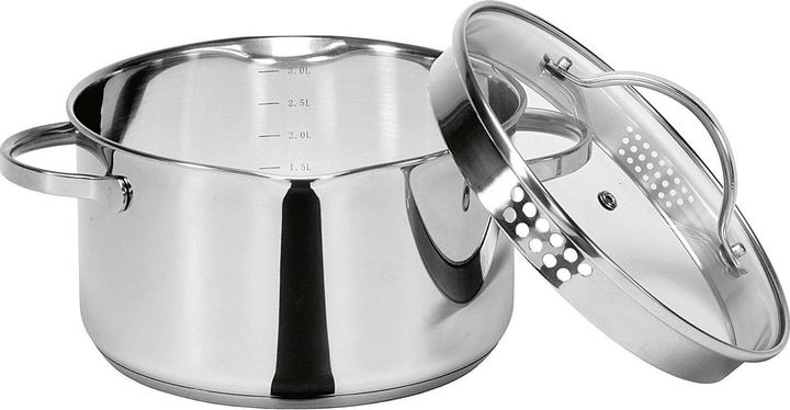 Actual product image Krüger Cooking pot with spout 1.5 l Ø16cm stainless steel (16 cm, Pot, Stainless steel)