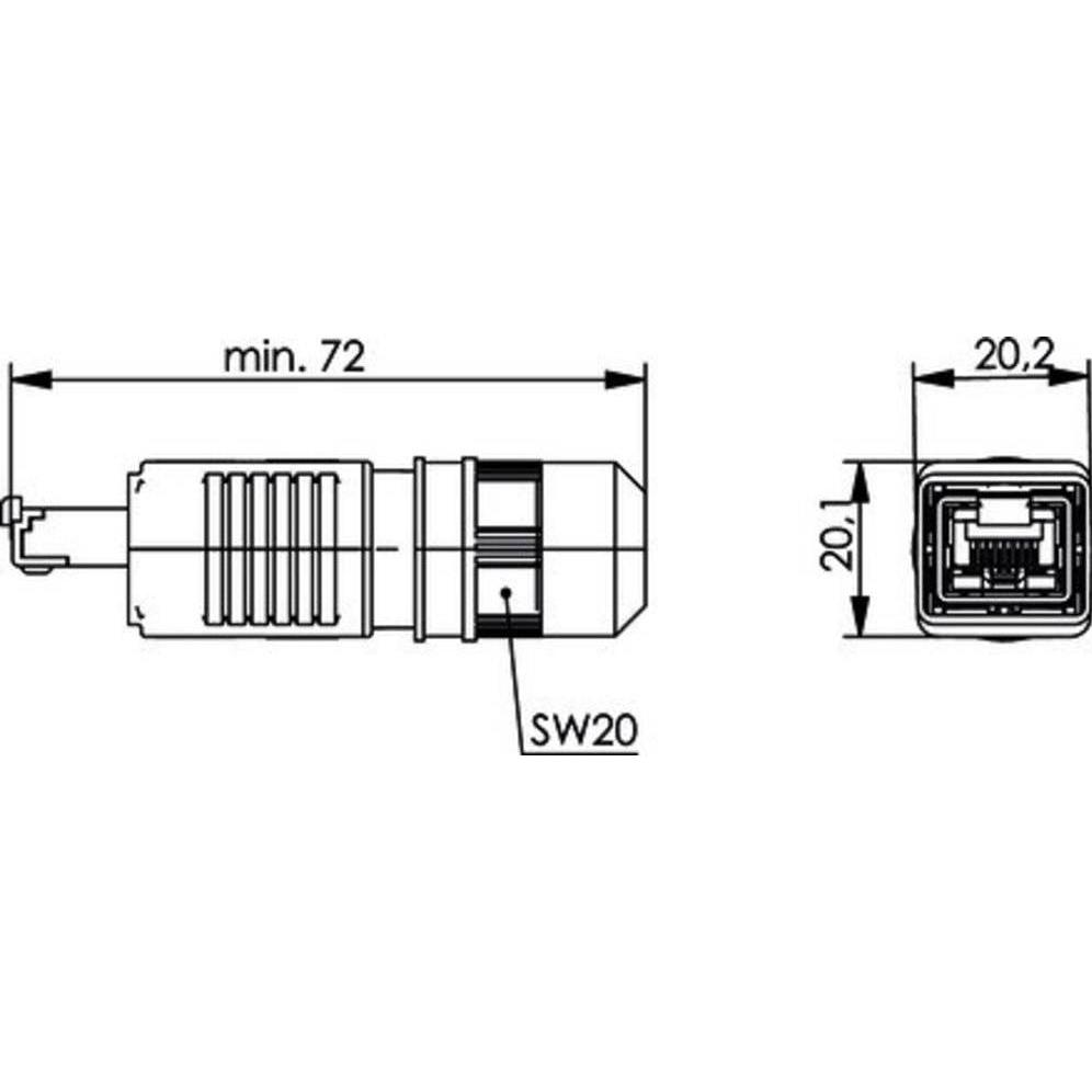 Thumbnail - Telegärtner RJ45-Steckerset Variante 4 Stecker, gerade Pole: 8P8C J80026A0013 Schwarz J80026A0013 1 St., Elektronikkabel...
