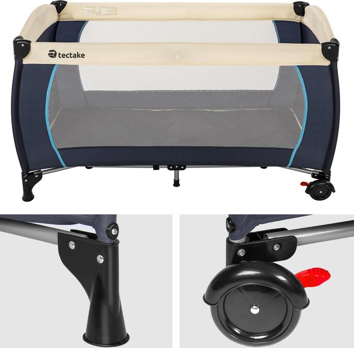 Actual product image tectake Travel cot with carrying bag