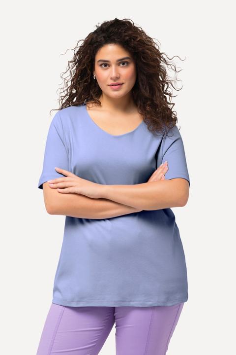 Immagine prodotto Ulla Popken Maglia aderente con davanti doppio, scollo a girocollo e mezze maniche (46, 48)