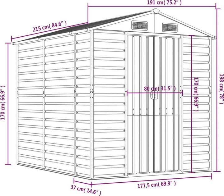 Produktbild vidaXL Gartenschuppen