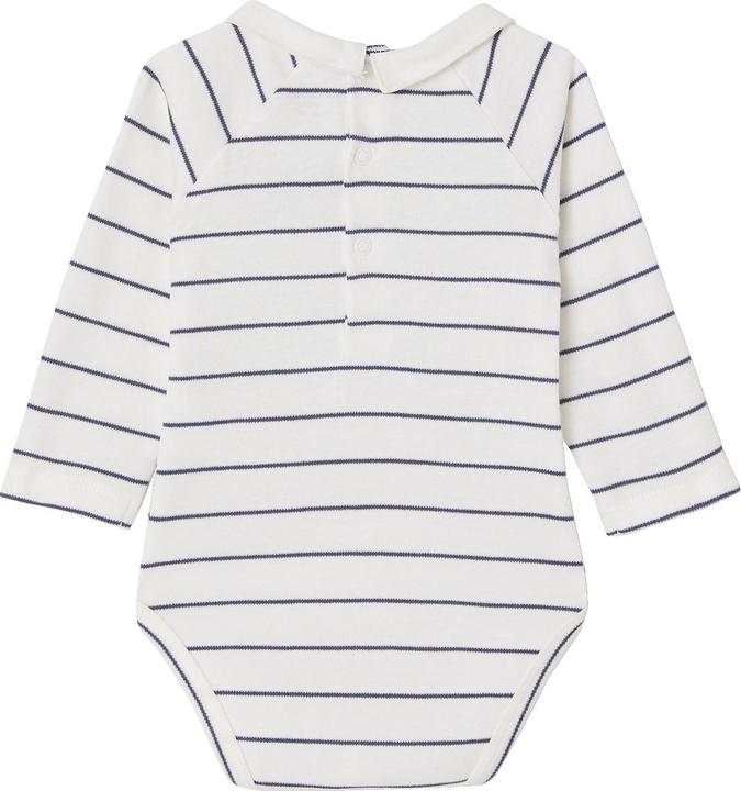 Actual product image Vertbaudet Bio-Kollektion: Gestreifter Baby Langarm-Body mit Kragen (92)
