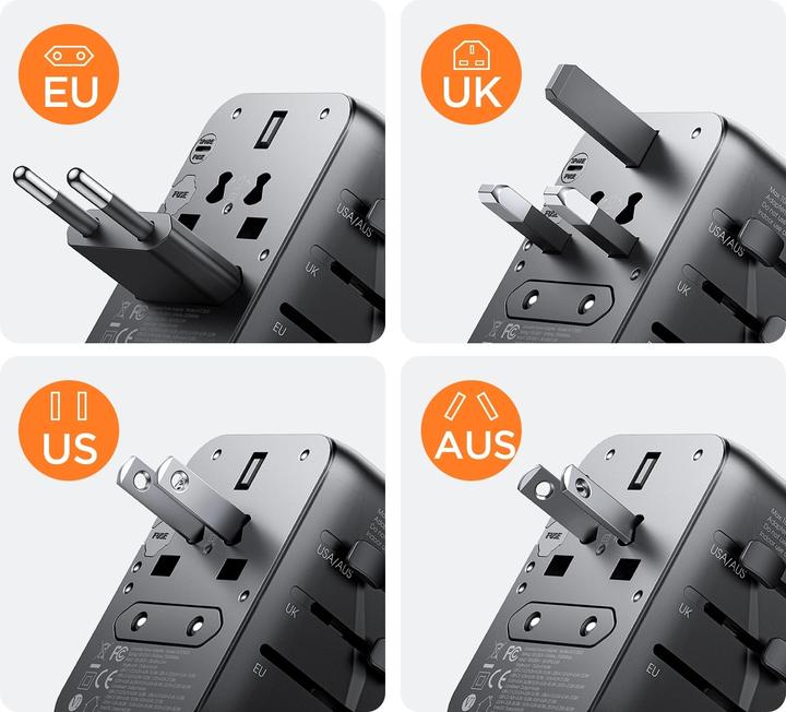 Immagine prodotto Joyroom Adattatore da viaggio 17W Convertitore di alimentazione multifunzione Tipo-C+3USB-A (17 W, 5 porte)