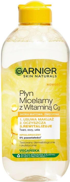 Actual product image Garnier Skin Naturals Micellar Liquid With Vitamin Cg For Dull And Tired Skin 400Ml (Facial cleansing wipes, 400 ml)