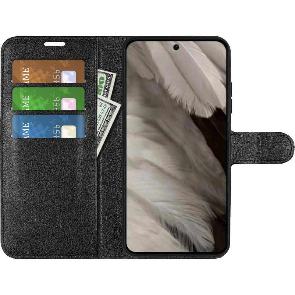 Thumbnail - Cover-Discount Google Pixel 8 Pro - Leder Etui Hülle schwarz (Google Pixel 8 Pro), Smartphone Hülle, Schwarz
