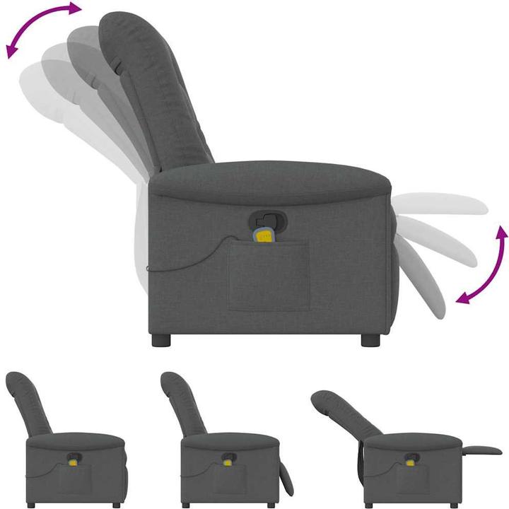 Produktbild vidaXL Massagesessel Elektrisch Dunkelgrau Stoff