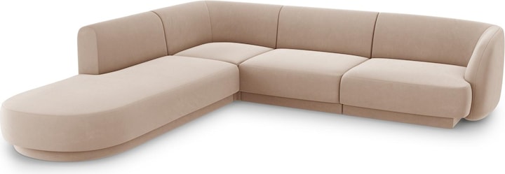 Image du produit Micadoni Canapé D'Angle Gauche Velours, "Miley", 6 Places, 255x248x70Fabriqué en Europe (Canapé d'angle)