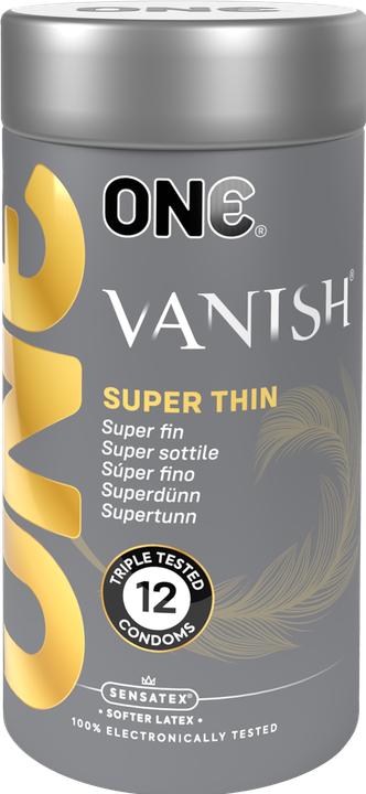 Actual product image One Vanish Hyperthin 12 thin latex condoms, vegan, 53mm width (12 pcs.)