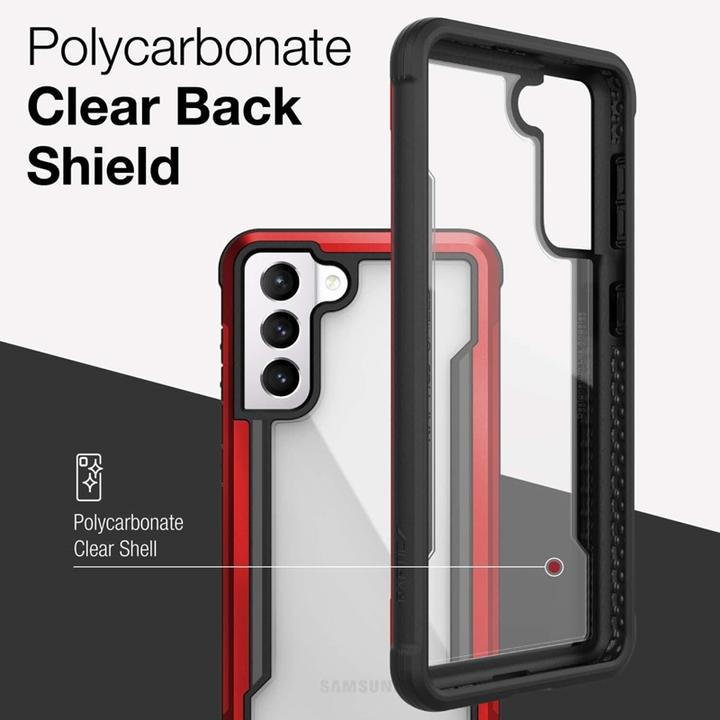 Actual product image Puro DĖKLAS X-Doria Raptic Shield aluminiowe Samsung Galaxy S21 (Antimicrobial protection) (Raudona) (Samsung Galaxy S21+)