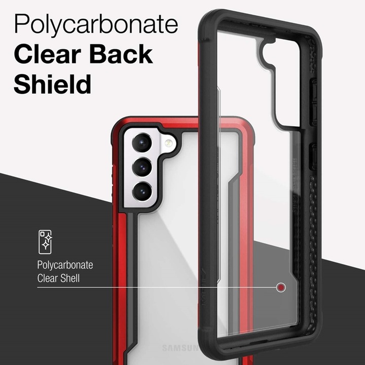 Produktbild Puro DĖKLAS X-Doria Raptic Shield aluminiowe Samsung Galaxy S21 (Antimicrobial protection) (Raudona) (Samsung Galaxy S21+)