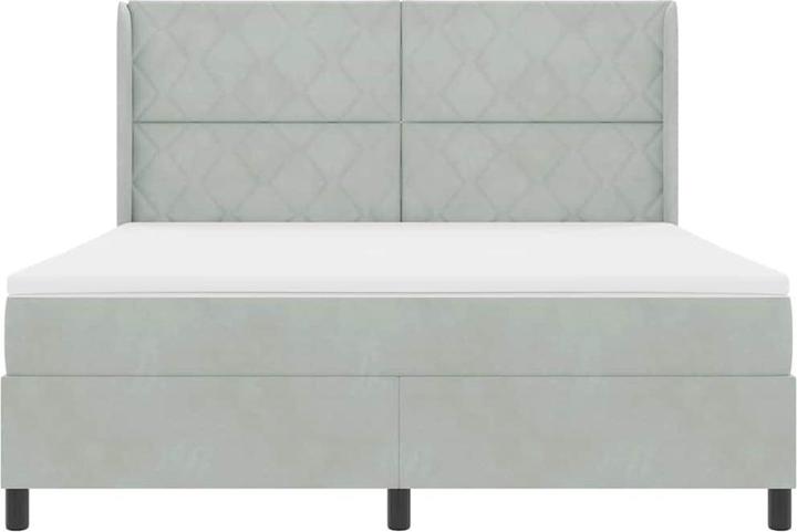 Image du produit vidaXL Boxspringbett Mit Matratze & Led Samt Hellgrau (180 x 200 cm)