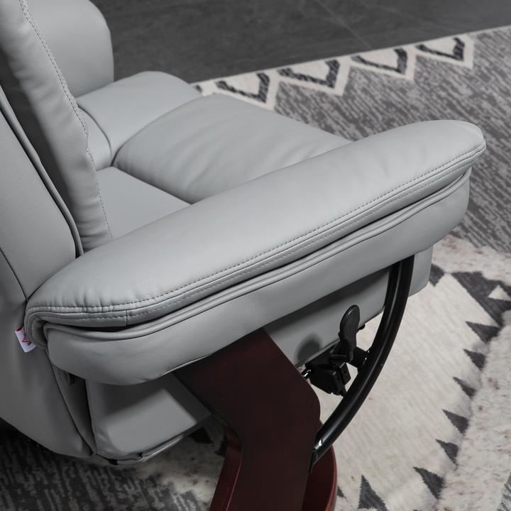 Actual product image Homcom Relaxsessel mit Hocker Kunstleder Grau