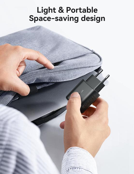 Produktbild Joyroom 25W Single USB-C Charger with 60W C to C Cable, 1m - Black (25 W, 1 Port)