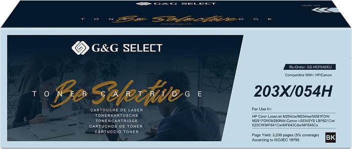 Image du produit G&G Toner de remplacement HP 203X Compatible noir CF540X/Cartridge 054H Black GS-HC
